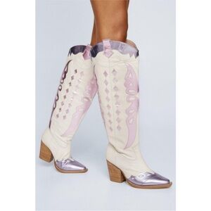 Nasty gal cowboy boots metallic